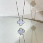 [Eternal Jewelry]CLOVER 15MM BLUE CHALCEDONY NECKLACE SILVER - Image 3