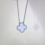 [Eternal Jewelry]CLOVER 15MM BLUE CHALCEDONY NECKLACE SILVER - Image 6