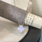 [Eternal Jewelry]CLOVER 15MM BLUE CHALCEDONY NECKLACE SILVER - Image 7
