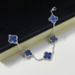 [Eternal Jewelry]CLOVER 5 MOTIF PIETERSITE SILVER BRACELET - Image 6