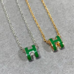 [Eternal Jewelry]POP H GREEN NECKLACE SILVER AND GOLD