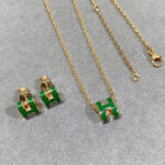 [Eternal Jewelry]POP H GREEN NECKLACE SILVER AND GOLD - Image 5