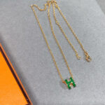 [Eternal Jewelry]POP H GREEN NECKLACE SILVER AND GOLD - Image 3
