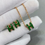 [Eternal Jewelry]POP H GREEN NECKLACE SILVER AND GOLD - Image 7