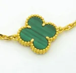 [Eternal Jewelry]CLOVER  5 MOTIF MALACHITE DIAMOND BRACELET - Image 8