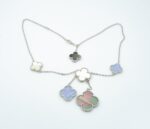 [Eternal Jewelry]CLOVER MOP CHALCEDONY NECKLACE SILVER 6 MOTIF - Image 4