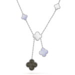 [Eternal Jewelry]CLOVER MOP CHALCEDONY NECKLACE SILVER 6 MOTIF - Image 2
