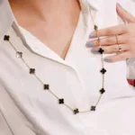 [Eternal Jewelry]CLOVER 20 MOTIFS ONYX NECKLACE - Image 2