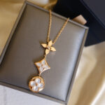[Eternal Jewelry]COLOR BLOSSOM LARIAT NECKLACE PINK GOLD WHITE MOTHER PEARL AND DIAMOND - Image 9