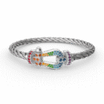 [Eternal Jewelry]FORC LARGE HORSESHOE  COLORED DIAMOND BRACELET SILVER
