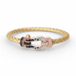 [Eternal Jewelry]FORCE LARGE HORSESHOE BLACK WHITE DIAMOND BRACELET ROSE GOLD - Image 2