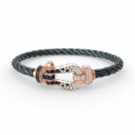 [Eternal Jewelry]FORCE LARGE HORSESHOE BLACK WHITE DIAMOND BRACELET ROSE GOLD - Image 3