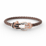 [Eternal Jewelry]FORCE LARGE HORSESHOE BLACK WHITE DIAMOND BRACELET ROSE GOLD - Image 4