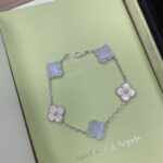 [Eternal Jewelry]CLOVER  5 MOTIF DIAMOND PURPLE CHALCEDONY BRACELET SILVER - Image 2