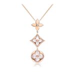 [Eternal Jewelry]COLOR BLOSSOM LARIAT NECKLACE PINK GOLD WHITE MOTHER PEARL AND DIAMOND - Image 2