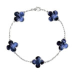 [Eternal Jewelry]CLOVER 5 MOTIF PIETERSITE SILVER BRACELET