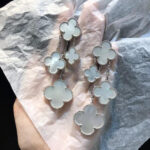 [Eternal Jewelry]CLOVER EARRINGS WHITE MOP 4 MOTIFS SILVER - Image 2
