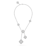 [Eternal Jewelry]CLOVER 5 MOTIFS SILVER DIAMONDS NECKLACE - Image 2