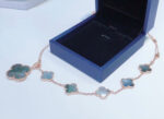 [Eternal Jewelry]COMBINED BRACELET 5 MOTIFS AND NECKLACE DARK MOP ROSE GOLD - Image 4