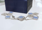 [Eternal Jewelry]CLOVER 10 MOTIFS CHALCEDONY DIAMONDS SILVER NECKLACE - Image 5