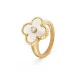 [Eternal Jewelry]CLOVER PINK MOP RING GOLD DIAMOND - Image 3