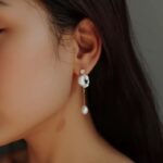 Asymmetrical Moon Shadow Baroque Pearl Earrings - Image 2