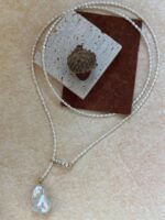 Soft Mist Keshi Y Necklace - Image 2