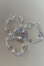 Luminous Drift | Iridescent Baroque Pearl & Clear Quartz Bracelet - Image 2