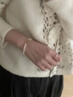 Soft Mist Collection | Double Loop Baroque Pearl Bracelet - Image 6