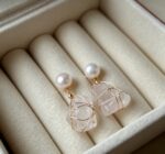 Floating Light Crystal Pearl Earrings - Image 3