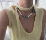 Deep Sea Blue Series | Aquamarine Pearl Clavicle Necklace - Image 6