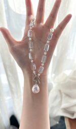 Floating Light | Natural Crystal Baroque Pearl High-End Custom Necklace - Image 3