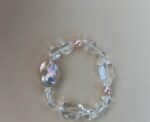 Luminous Drift | Iridescent Baroque Pearl & Clear Quartz Bracelet
