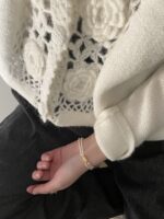 Soft Mist Collection | Double Loop Baroque Pearl Bracelet - Image 7