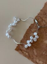 Soft Haze Collection | Geometric Wave Baroque Pearl Bracelet - Image 6