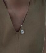 Soft Mist Petal Lariat Baroque Pearl Necklace - Image 4