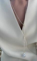 Soft Mist Keshi Y Necklace - Image 6