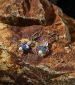 Deep Sea Blue Crystal Pearl Drop Earrings - Image 3
