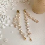 Moon Shadow Pearl Long Earrings