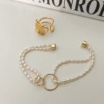 Soft Mist Collection | Double Loop Baroque Pearl Bracelet - Image 3