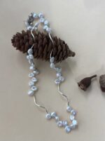 Soft Mist Geometric Wave Baroque Pearl Necklace - Image 5