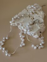 Soft Haze Collection | Geometric Wave Baroque Pearl Bracelet - Image 4