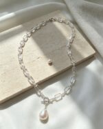 Floating Light | Natural Crystal Baroque Pearl High-End Custom Necklace