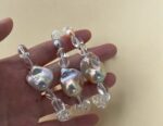 Luminous Drift | Iridescent Baroque Pearl & Clear Quartz Bracelet - Image 4