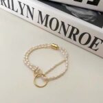 Soft Mist Collection | Double Loop Baroque Pearl Bracelet