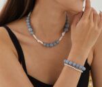 Deep Sea Blue Series | Aquamarine Pearl Clavicle Necklace - Image 2