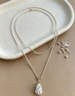Soft Mist Keshi Y Necklace - Image 5