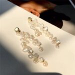 Moon Shadow Pearl Long Earrings - Image 4