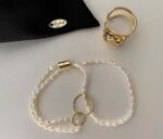 Soft Mist Collection | Double Loop Baroque Pearl Bracelet - Image 4