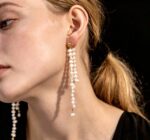 Moon Shadow Pearl Long Earrings - Image 5